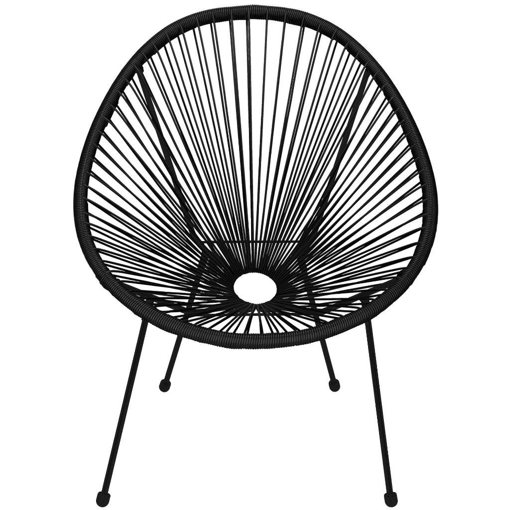 Tuinstoel - Draad - Rotan - Zwart - 87 x 70 x 73 CM, Ophalen, Nieuw, Kunststof