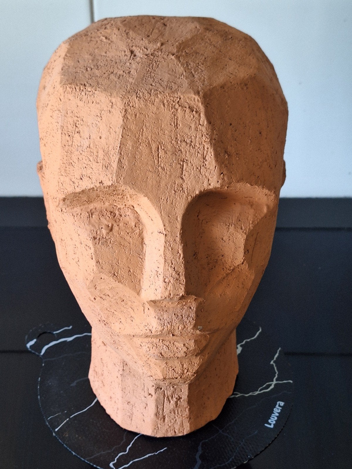 Abstracte terracotta buste, modern design, Antiek en Kunst, Buste, Ophalen of Verzenden, Handgemaakt, 20 - 50 cm