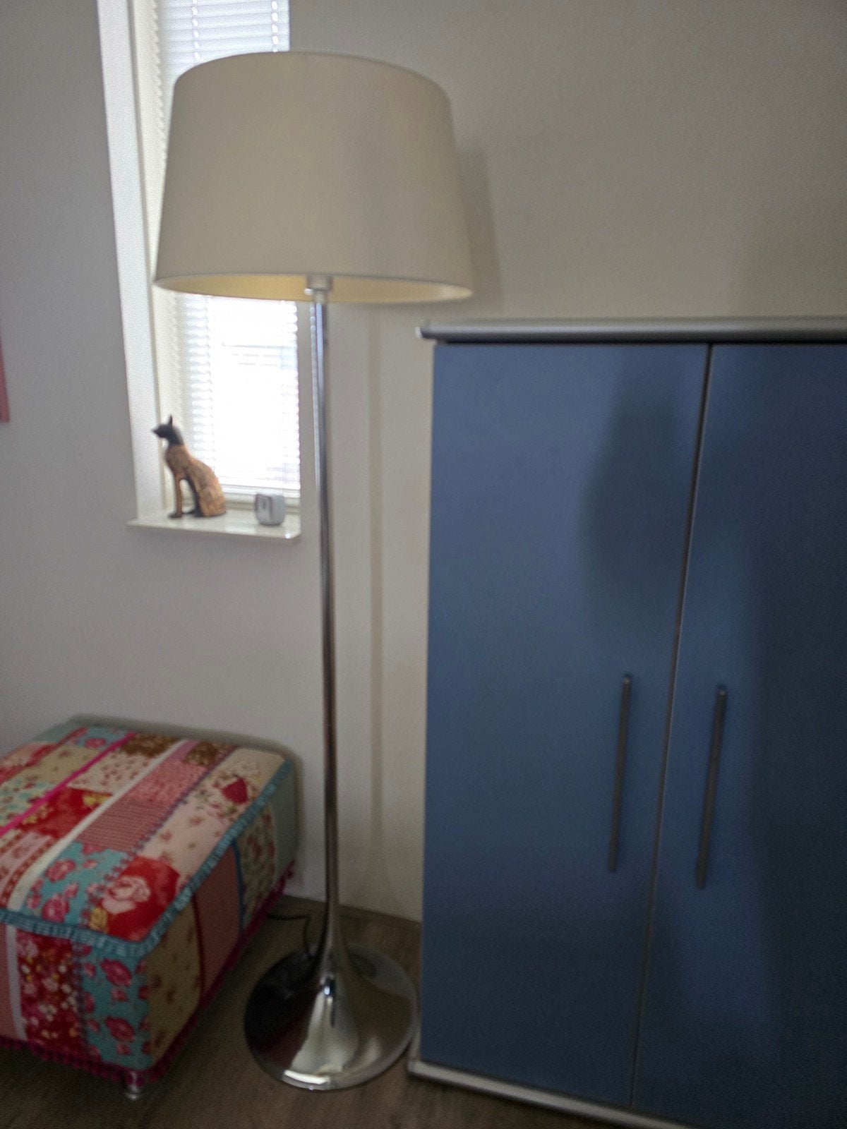Mooie staande schemerlamp Riviera Maison stijl, Ophalen, Zo goed als nieuw, Stof, Riviera Maison stijl