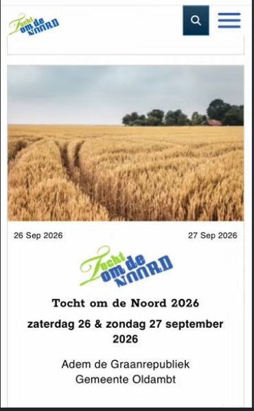 Tocht om de Noord, Startbewijs 2x40 km, Tickets en Kaartjes, Eén persoon, September
