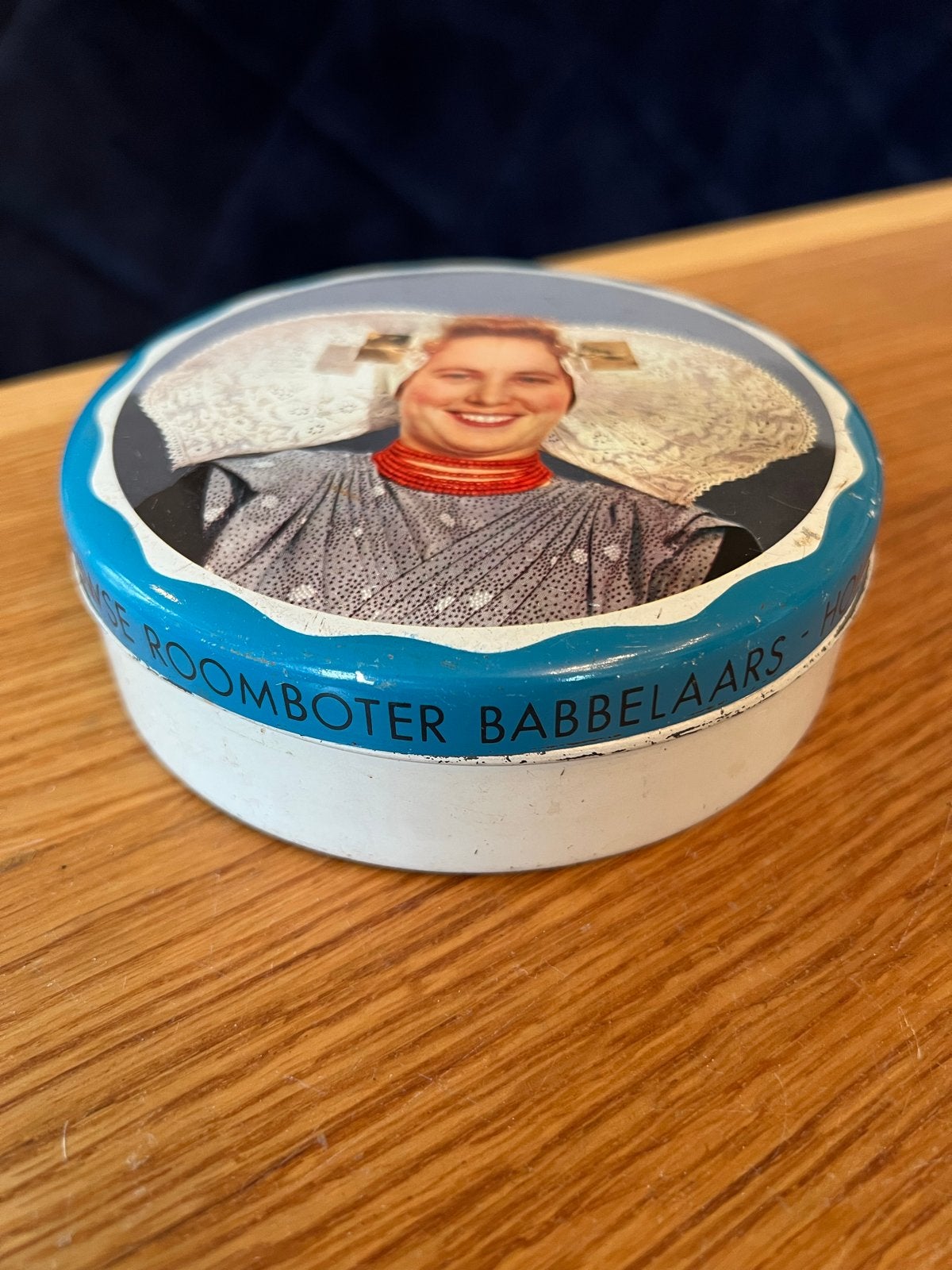Vintage blikje 'Echte Zeeuwse Roomboter Babbelaars', Ophalen of Verzenden, Gebruikt, Overige, Overige merken