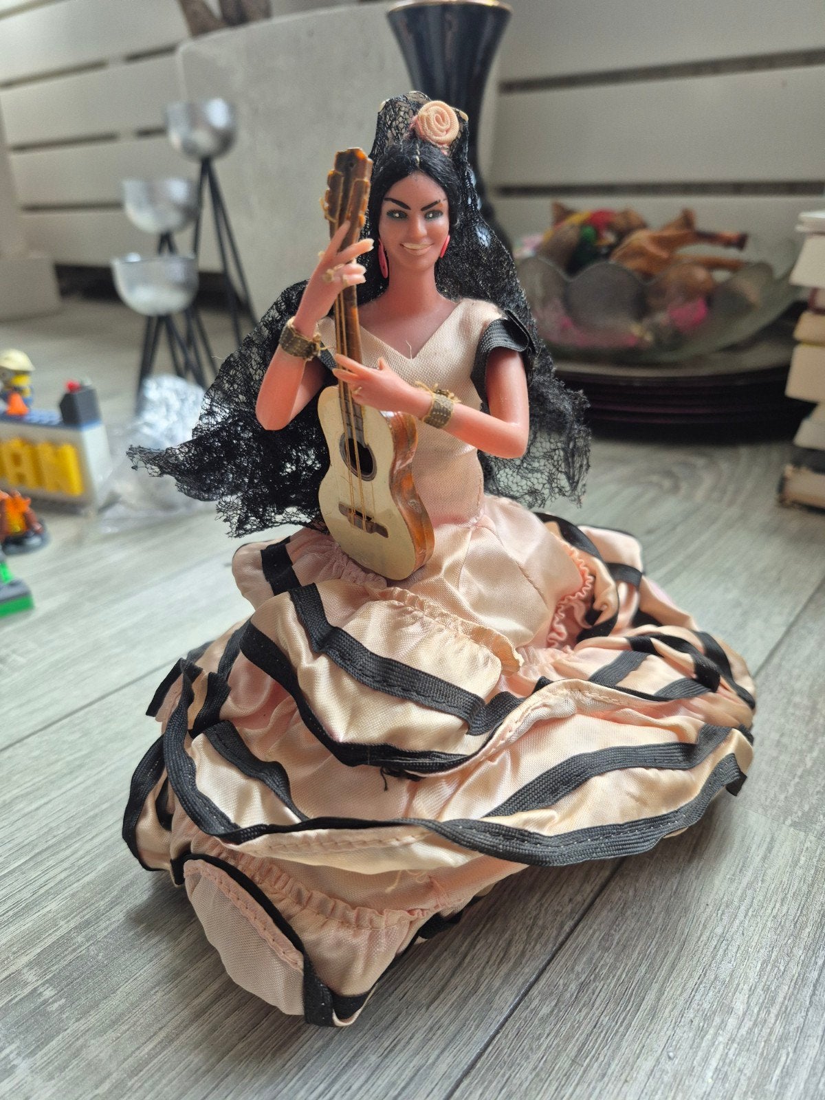 Vintage Spaanse Flamenco Pop met Gitaar - 20 cm, Ophalen of Verzenden, Gebruikt, Overige typen