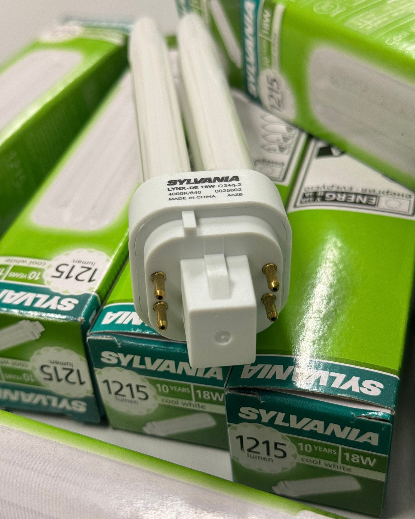 10X Sylvania LYNX-DE CFL 18W 4000K G24q-2 lamp 1215 lumen, P, P, P, Nieuw