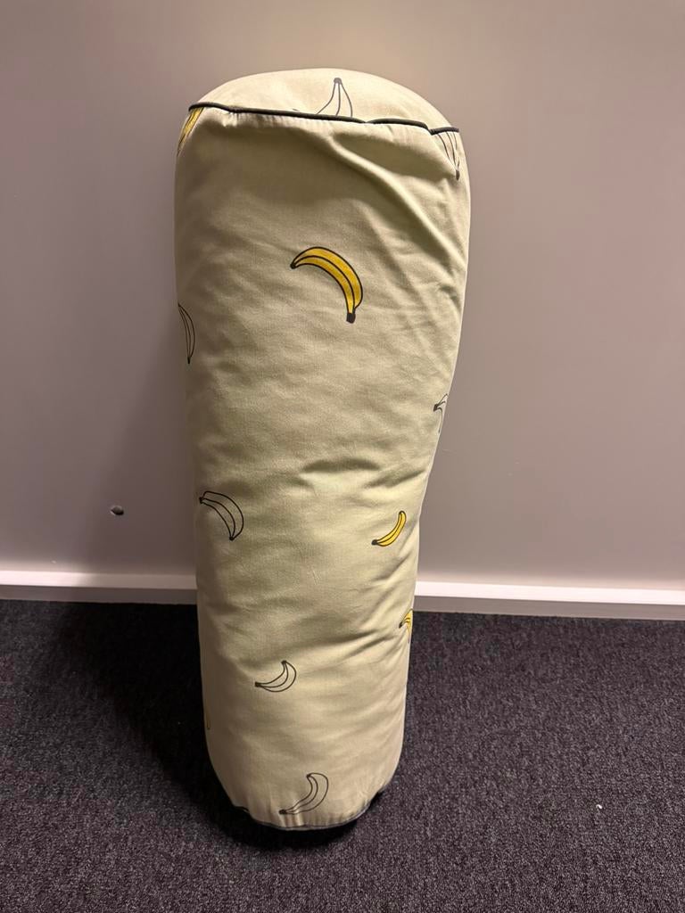 Rolkussen met bananenprint, Ophalen, Gebruikt, Groen, Cilindervormig