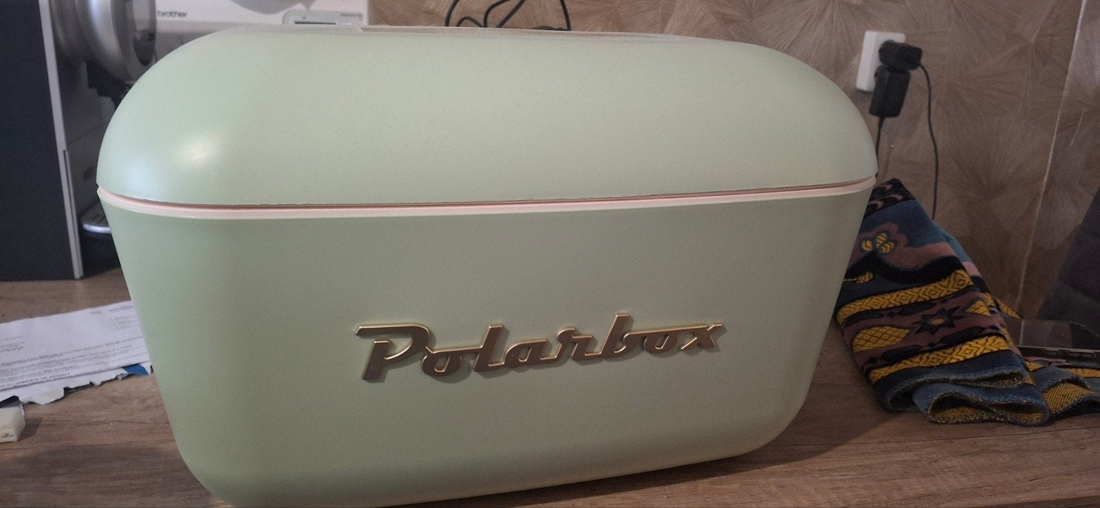 Vintage Polarbox Koelbox - Lichtgroen/Roze, Caravans en Kamperen, Koelboxen, Ophalen, Nieuw, Koelbox, Koelelement