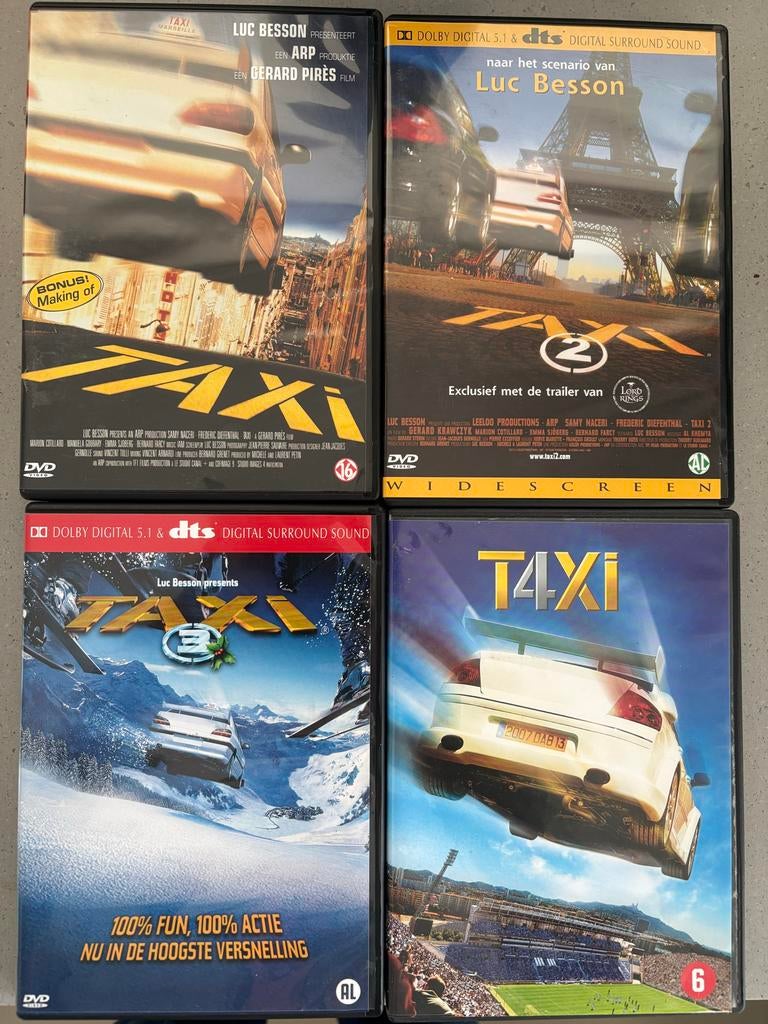 Dvd’s Taxi 1, 2, 3 en 4 - Actie en Humor, Gebruikt, Boxset, Actiethriller, Ophalen of Verzenden