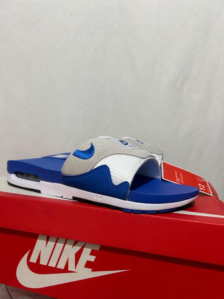 NIEUW IN DOOS! Maat 46 - Nike Air Max 1 Slide Royal Blue, Slippers, Nike, Nieuw, Nike