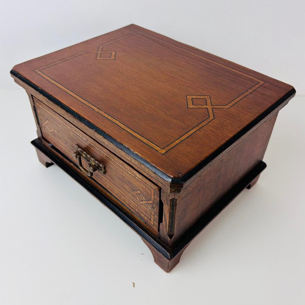 Engelse (Edwardiaanse) houten documenten / brievenkist 1900, Ophalen of Verzenden