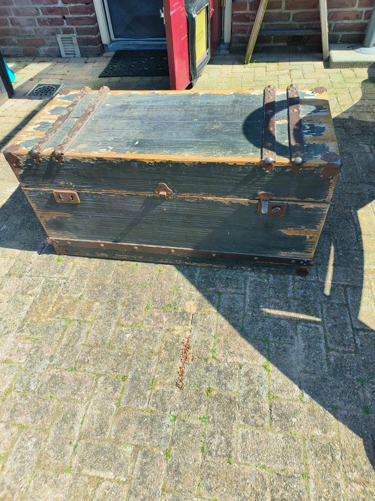 oude scheeps kist, Huis en Inrichting, Woonaccessoires | Kisten, Ophalen, Gebruikt, Overige houtsoorten, Minder dan 50 cm