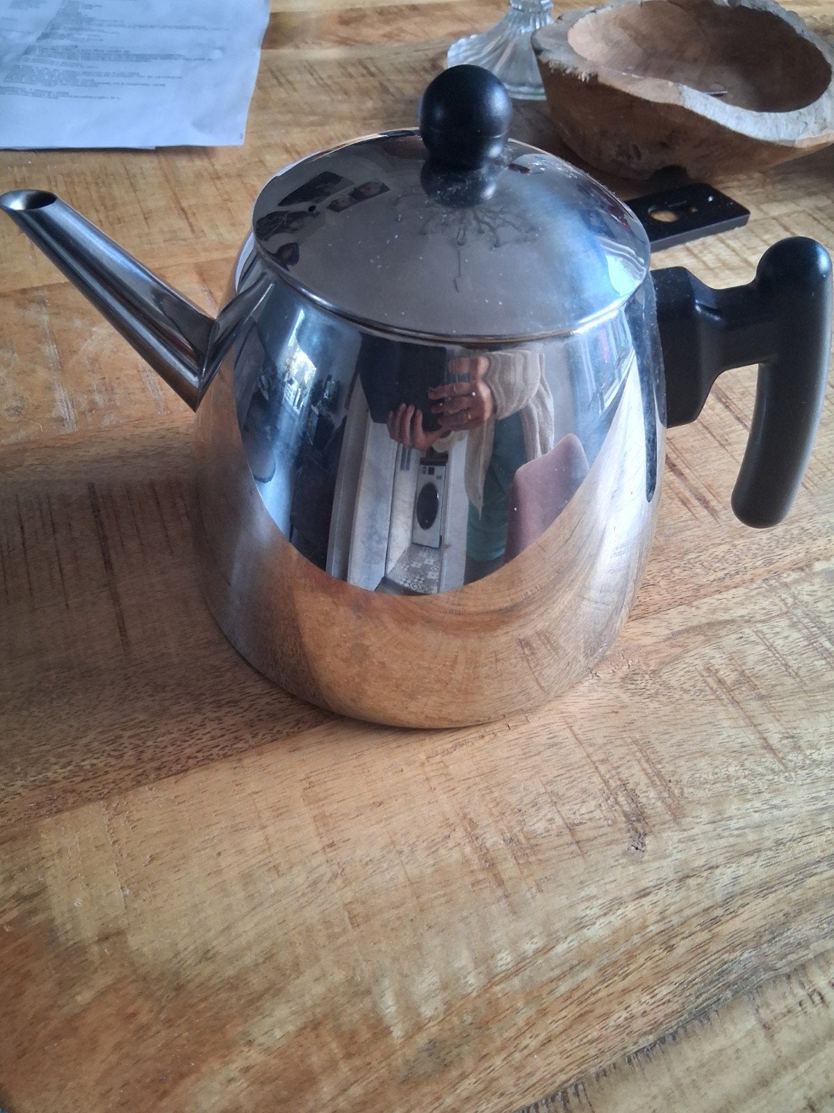 Bredemeijer Duet Theepot 1.2L Dubbelwandig RVS, Theepot/fluitketel, Gebruikt, Bredemeijer, Zilver