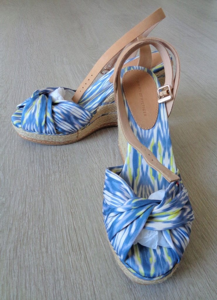 Tommy Hilfiger sleehakken met leer, maat 39, Nieuw, Blauw, Nieuw, Tommy Hilfiger, Sandalen of Muiltjes