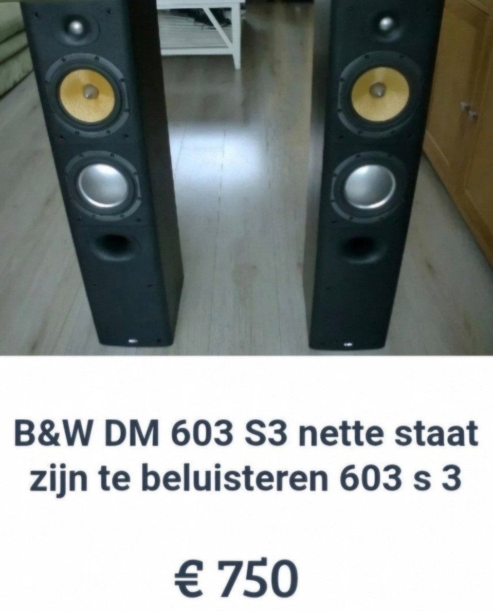 B&W DM 603 S3 speaker set (nieuwstaat), Ophalen of Verzenden, Zo goed als nieuw, Bowers & Wilkins (B&W)