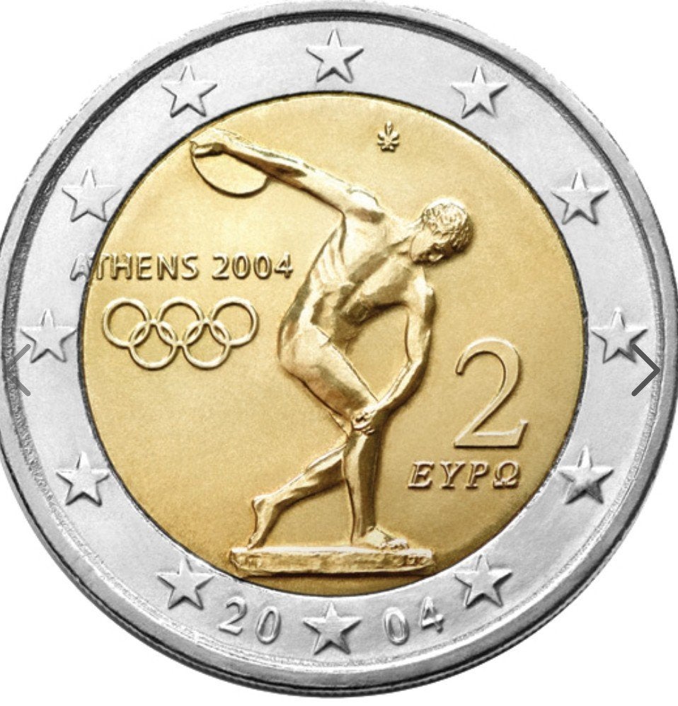 2 Euro Herdenkingsmunt Athene 2004 Olympische Spelen, Postzegels en Munten, Munten | Europa | Euromunten, Ophalen of Verzenden