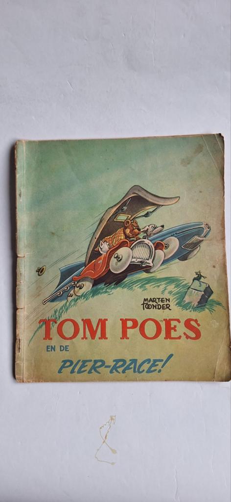Tom Poes en de Pier-Race - Marten Toonder 1e druk 1949, Eén stripboek, Ophalen of Verzenden, Gelezen, Marten Toonder