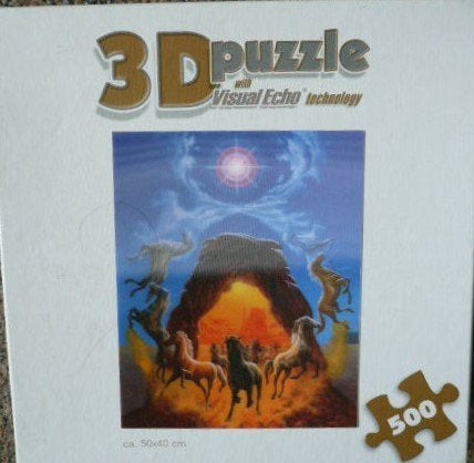 3D legpuzzel PAARDEN 500 stukjes met Visual Echo technologie, Ophalen of Verzenden, Minder dan 500 stukjes, Zo goed als nieuw