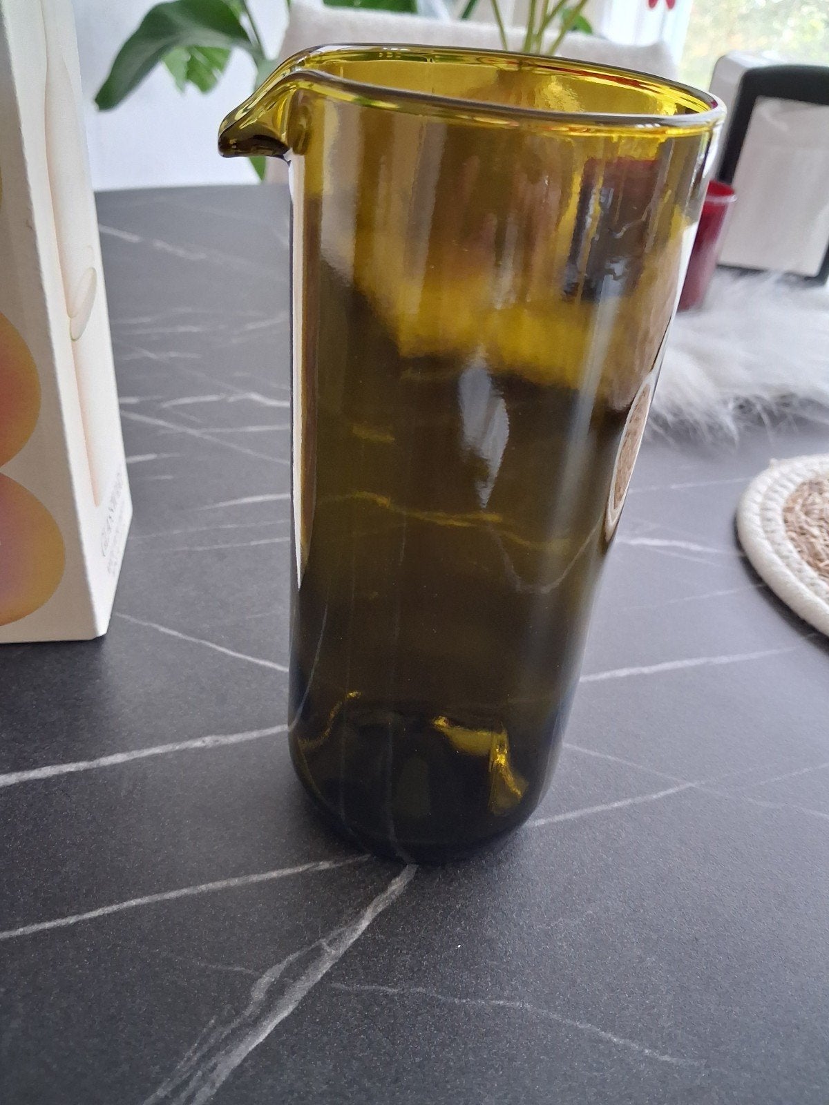 Nieuw in doos, Karaf olijfgroen, Ophalen, Nieuw, Glas, Overige stijlen