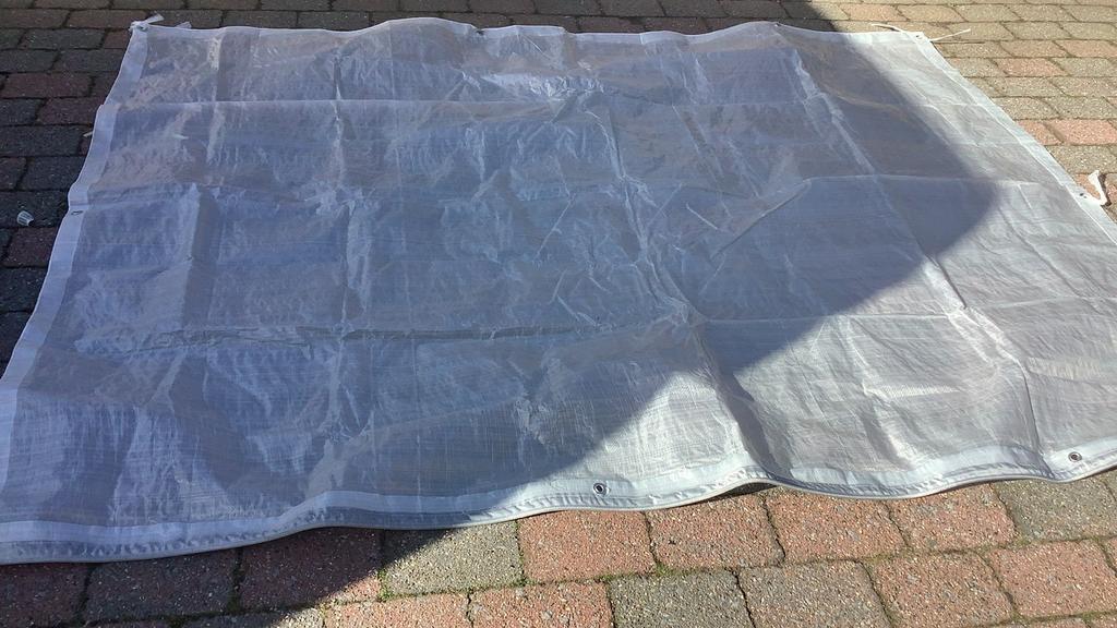 Wind/zonnescherm Transparant Zeil - 2.50 m met pees, 1.50 m, Ophalen of Verzenden, Gebruikt, 5 tot 10 m², Zeil
