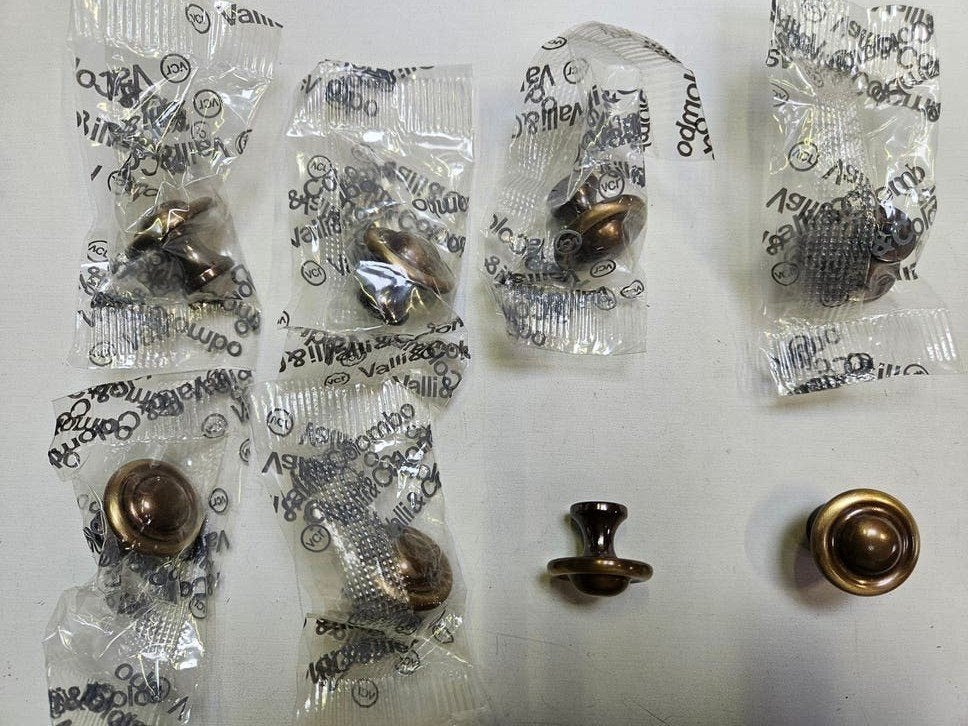 8x Meubelknop 25mm messing brons, Koper of Messing, Onbekend, Ophalen of Verzenden, Zo goed als nieuw