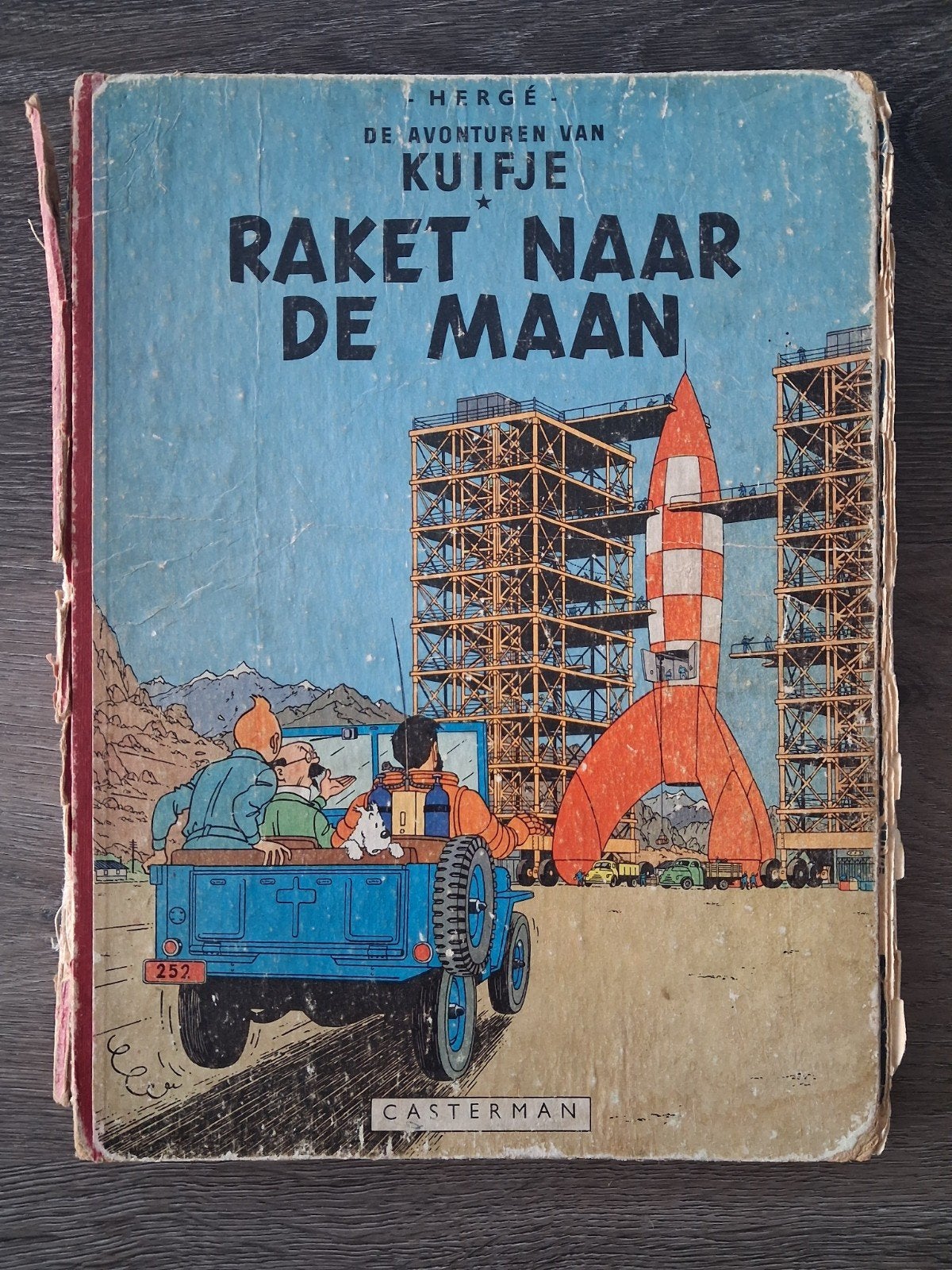 Kuifje Raket naar de Maan/Oude Hardcover | Zie omschrijving, Boeken, Eén stripboek, Ophalen of Verzenden, Gelezen, Hergé