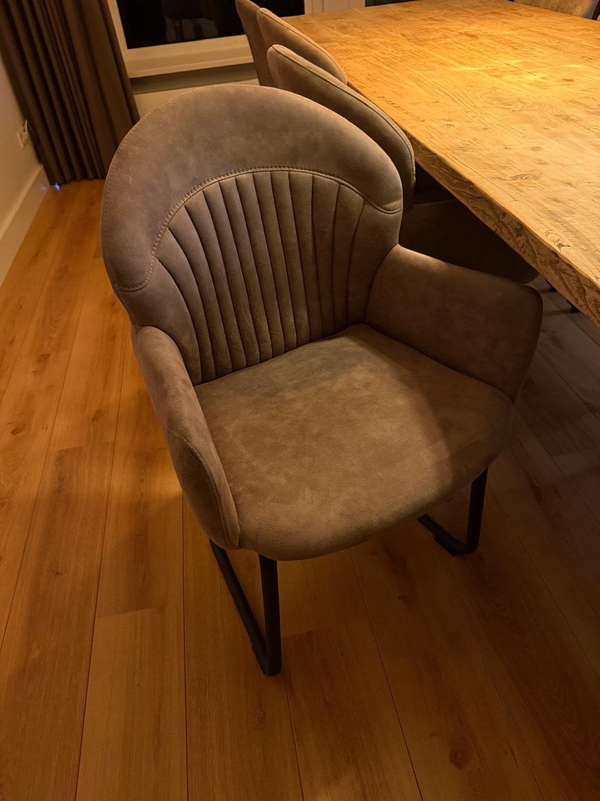 Set van 8 comfortabele eetkamerstoelen - Grijs, Huis en Inrichting, Ophalen, Zo goed als nieuw, Vijf, Zes of meer stoelen, Stof