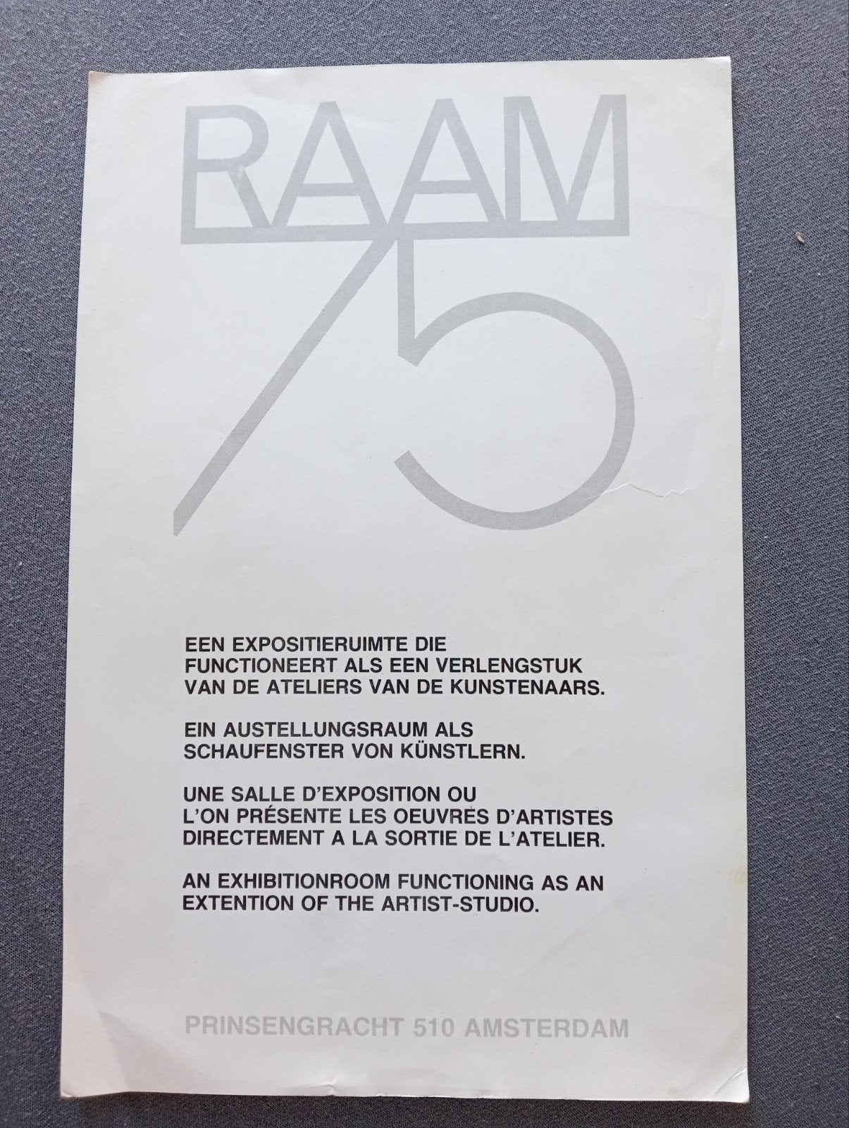 Poster Raam '75 -Frank Lodeizen, Jon Marten, Gerard van den, Ophalen of Verzenden