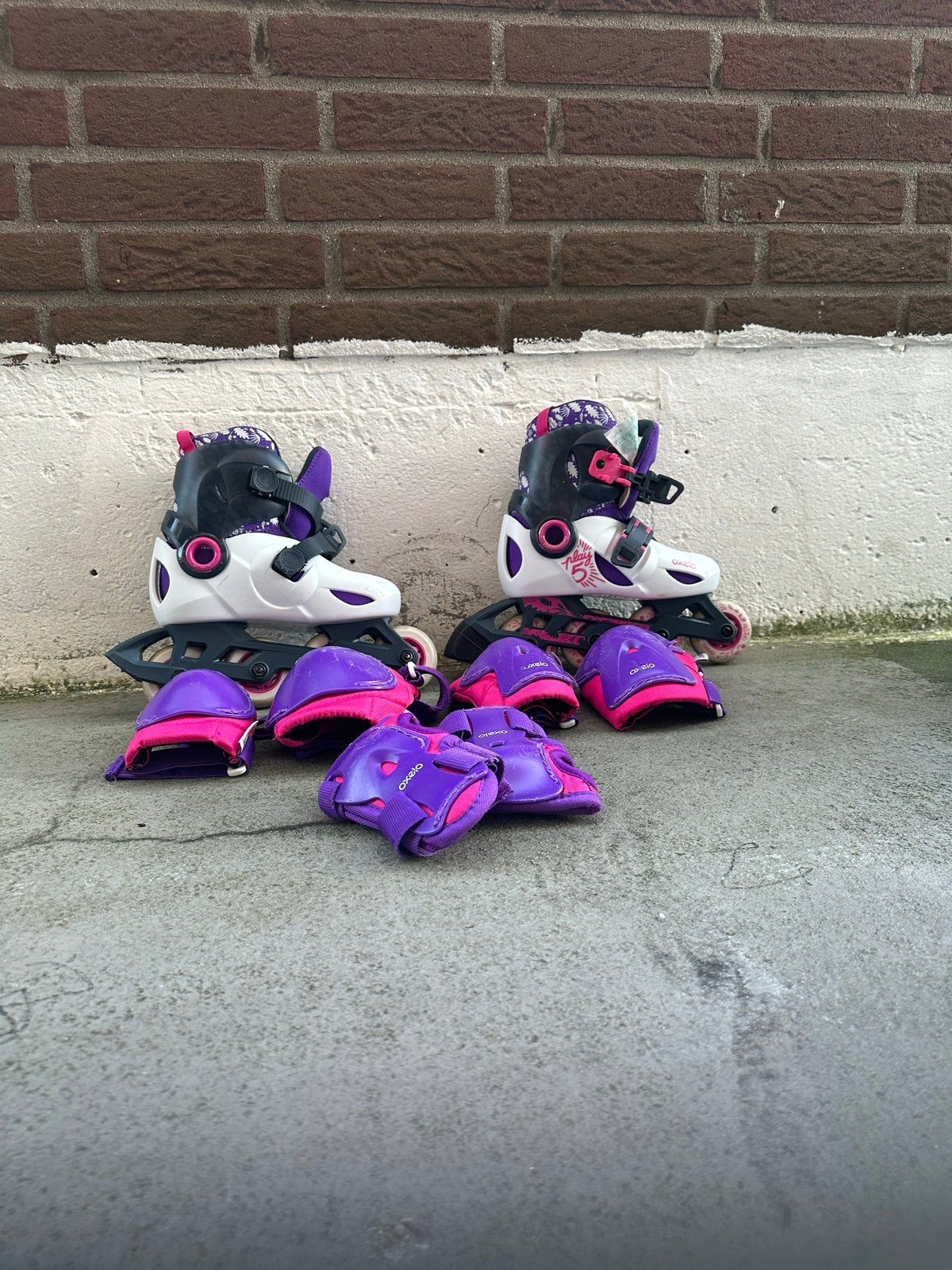 Verstelbare inline skates met bescherming voor kinderen, Kinderen, Ophalen of Verzenden, Inline skates 4 wielen, Verstelbaar