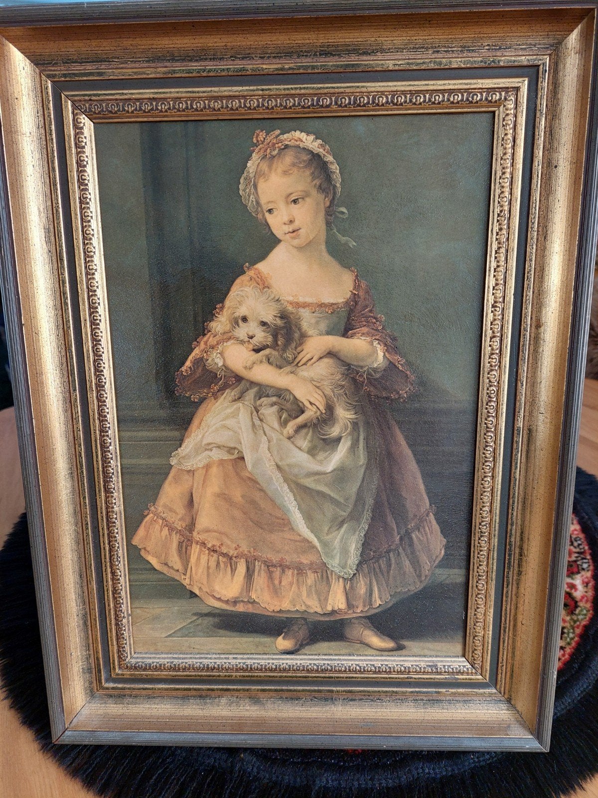 Schilderijtje meisje met hond (3750 cm), Ophalen of Verzenden