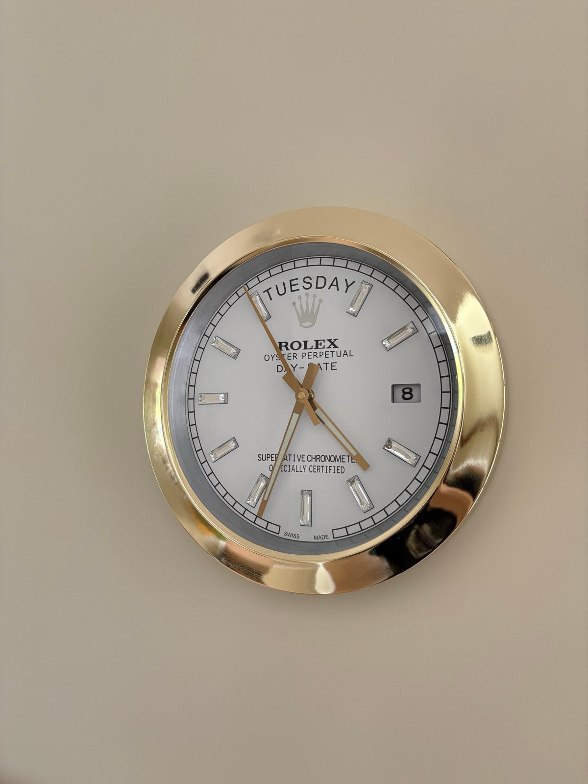 Rolex Oyster Perpetual Day-Date wandklok, Ophalen of Verzenden, Nieuw, Digitaal, Wandklok