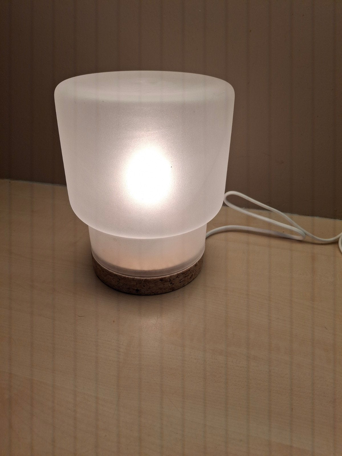 IKEA Sinnerlig tafellamp met kurk voet, Ophalen, Gebruikt, Glas, E14 (klein)