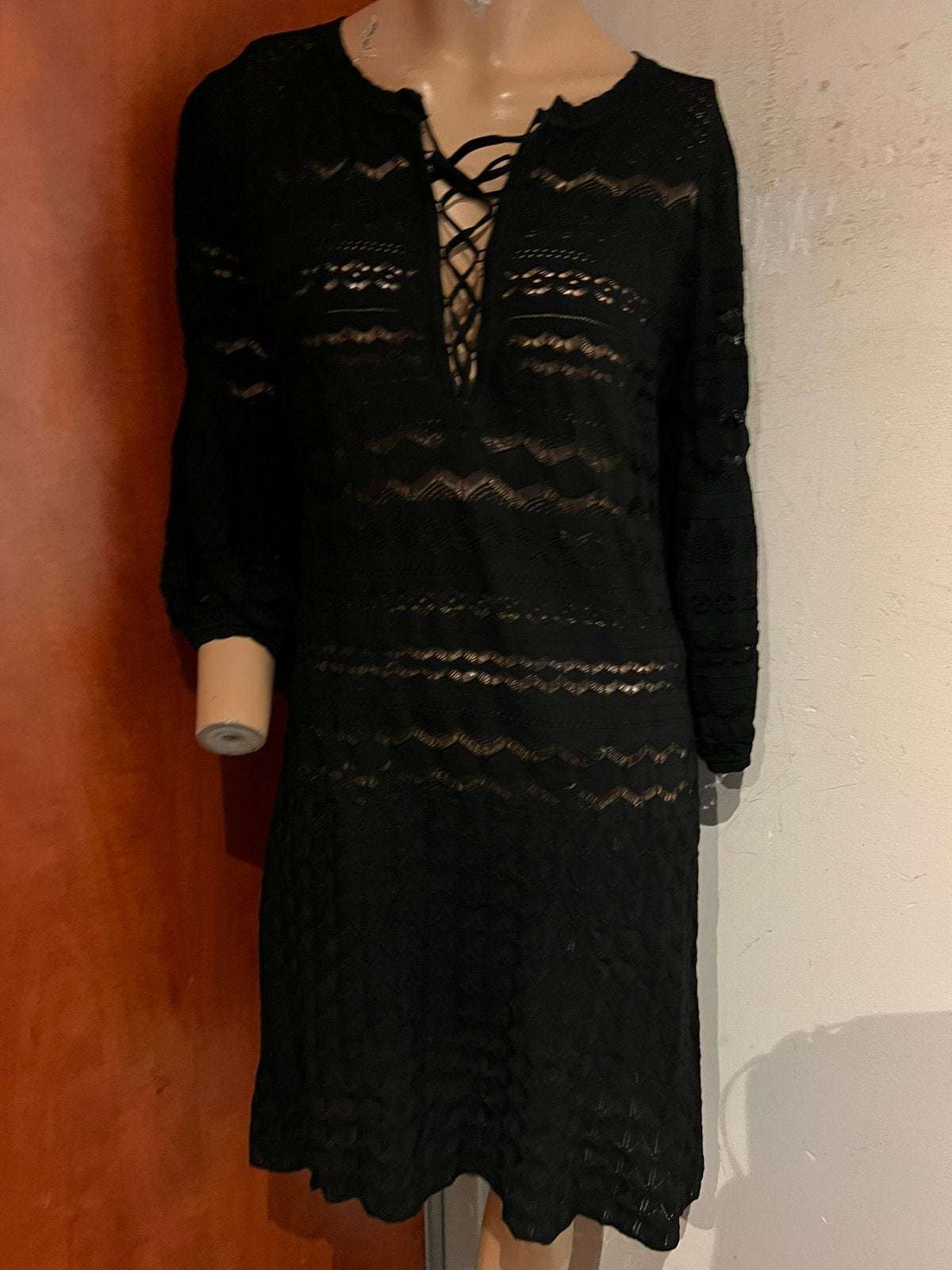 TWINSET Zwart gehaakte jurk maat M zgan, Maat 38/40 (M), Twinset, G, Zwart