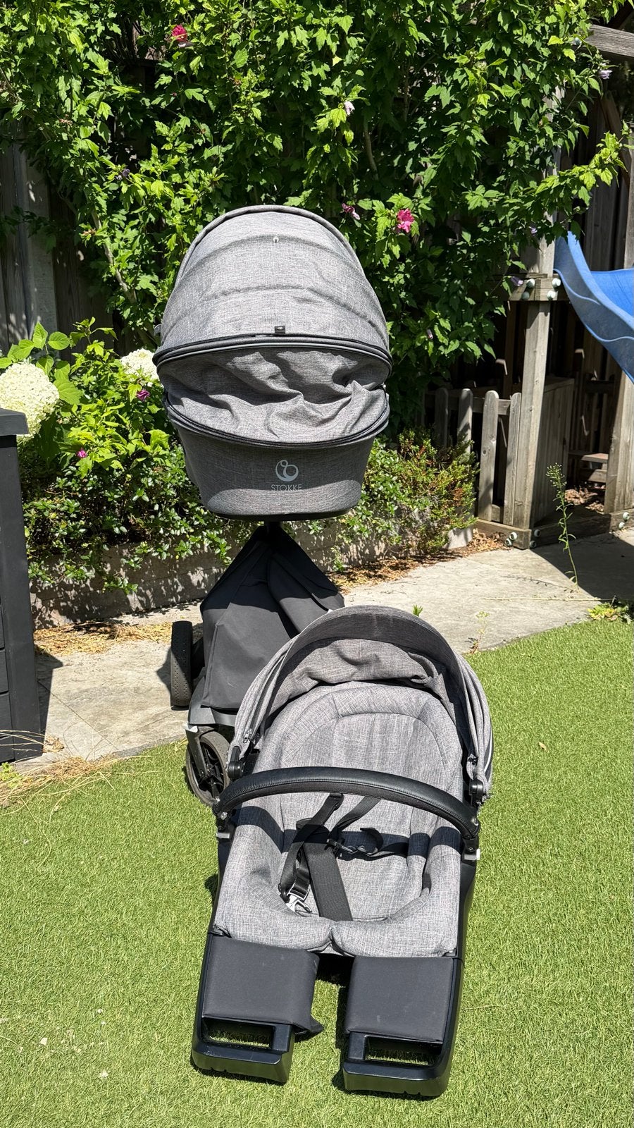 Stokke Xplory kinderwagen met reiswieg en zitje, Gebruikt, Met reiswieg, Ophalen, Kinderwagen