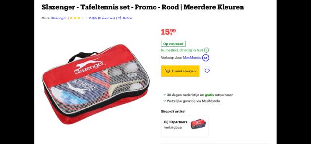 Tafel tennis batje, ping pong batje, pingpongballen, slazeng, Ophalen of Verzenden, Nieuw, Net, Batje(s) of Balletje(s)