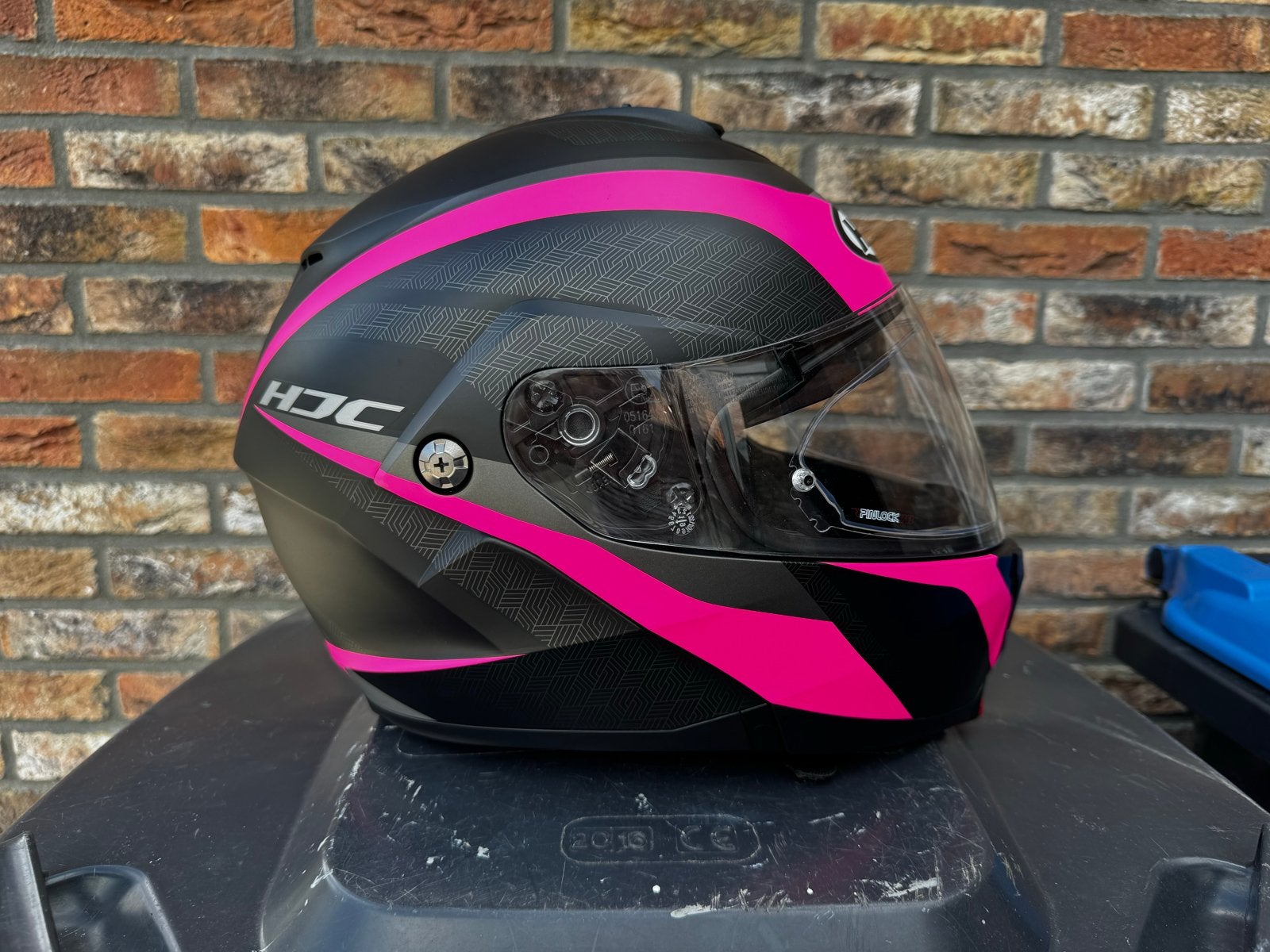 HJC Integraalhelm - Zwart/Roze - Maat XS, Motoren, XS, HJC, Ophalen of Verzenden, Integraalhelm