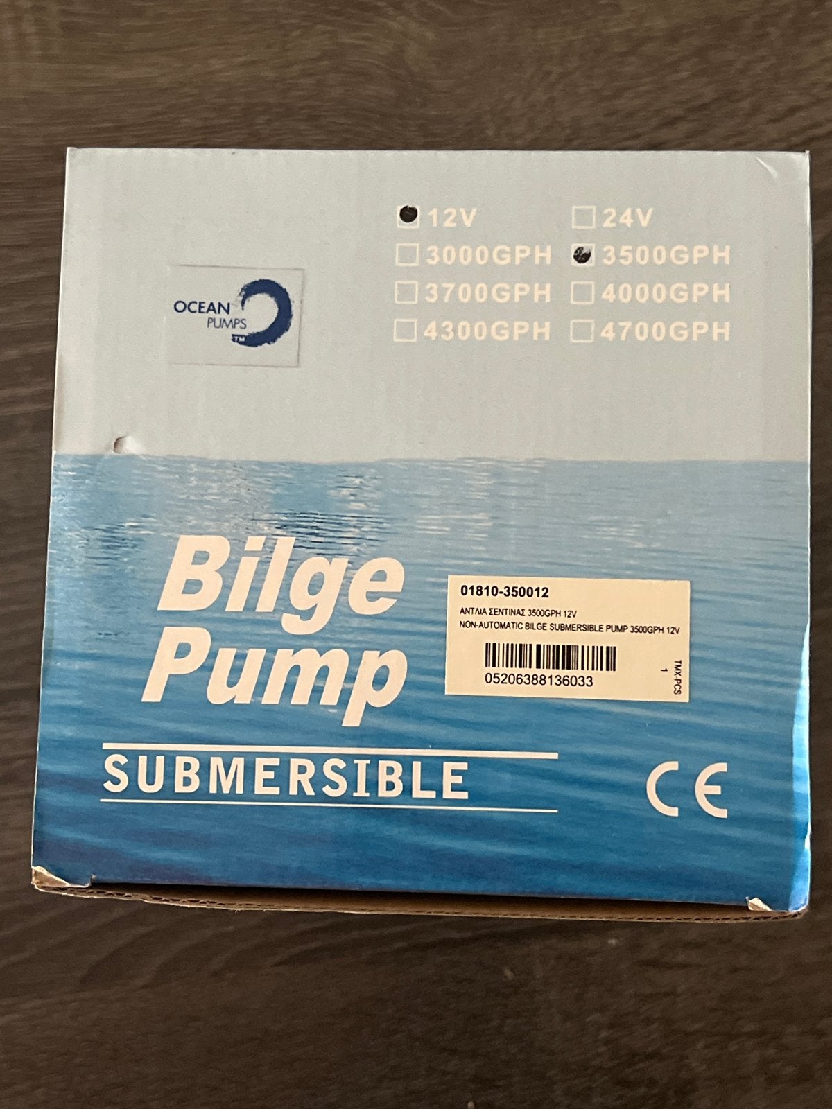 Bilgepomp + Bilgeschakelaar Set 12V 3500GPH, Watersport en Boten, Ophalen, Nieuw, Motor en Techniek