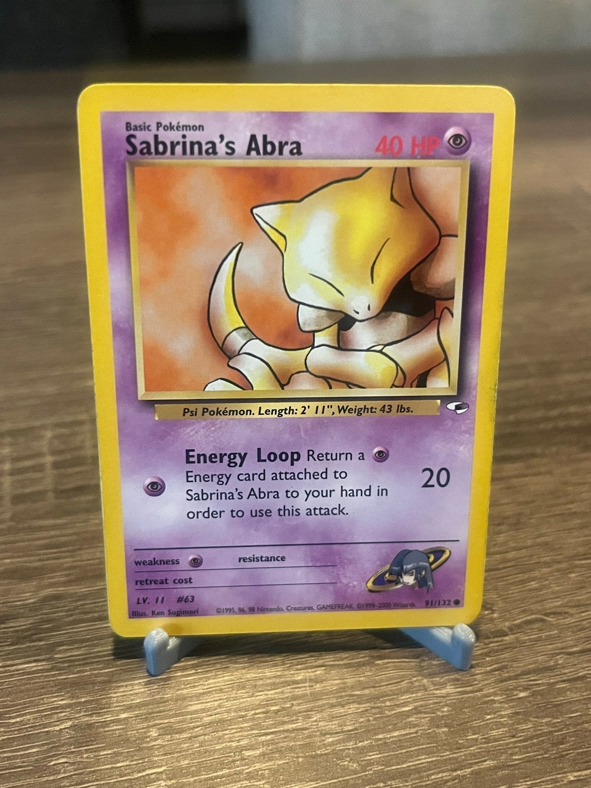 Sabrina's Abra (91/132) - Gym Heroes - EX, Ophalen of Verzenden, Gebruikt, Losse kaart