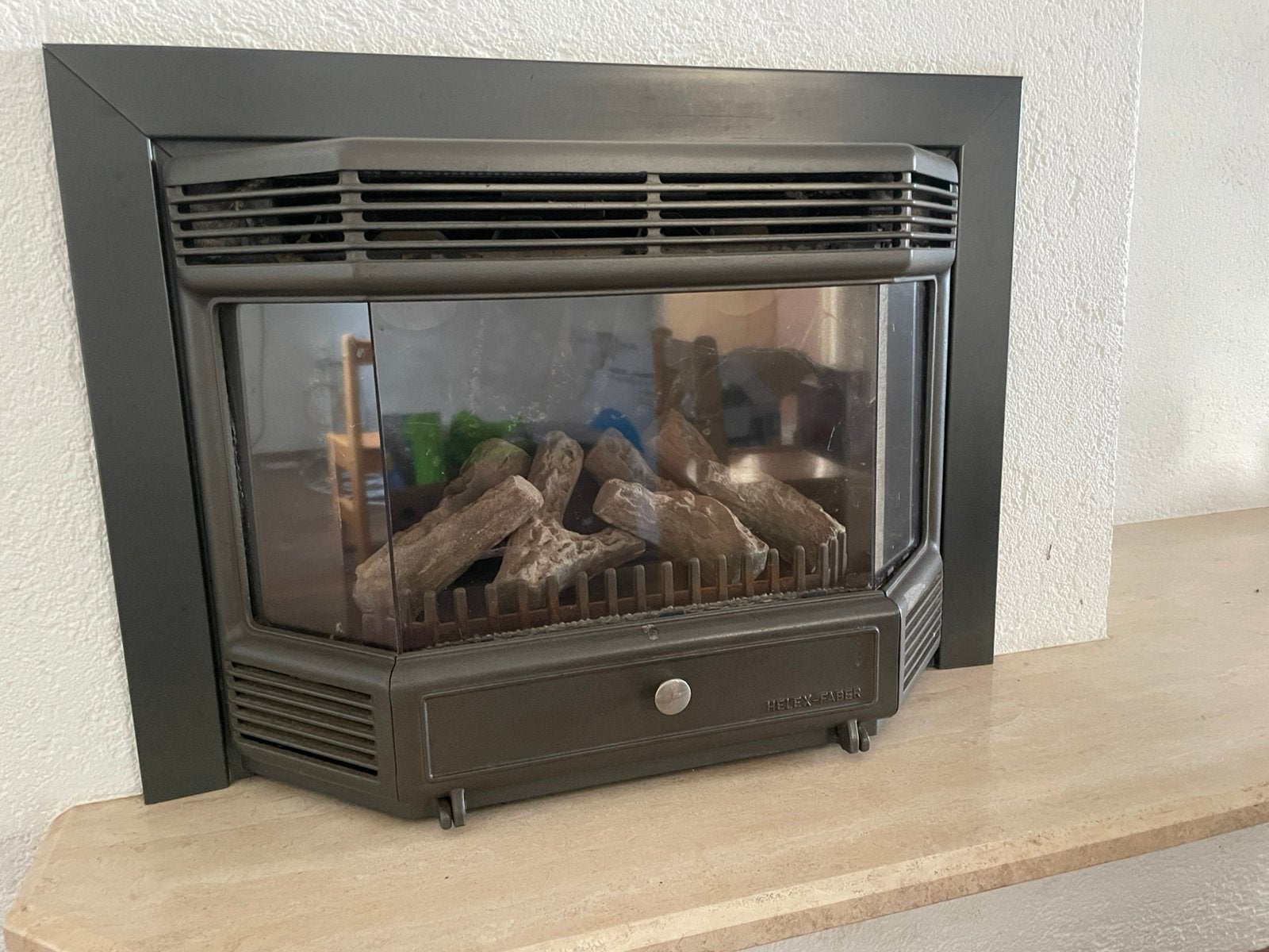 Helex-faber gas haard te koop, Ophalen, Zo goed als nieuw, Inbouwhaard, Gashaard