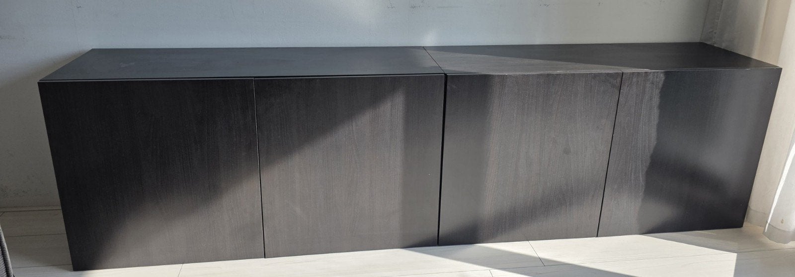 2 IKEA Besta kasten elk 120x42x65 cm - Zwartbruin, Ophalen, Overige materialen, Gebruikt, 100 tot 150 cm