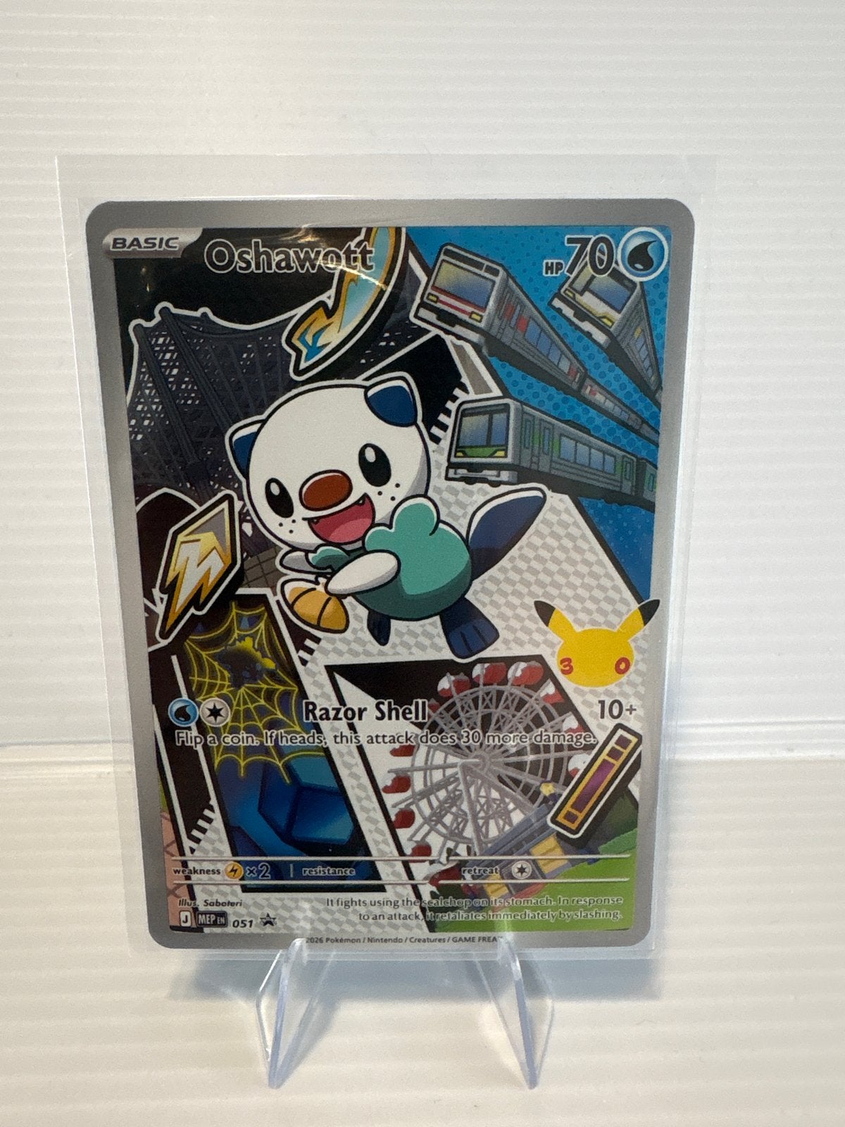 Oshawott 051 First Partner Pack Promo NM Pokémon Kaart, Ophalen of Verzenden, Zo goed als nieuw, Losse kaart