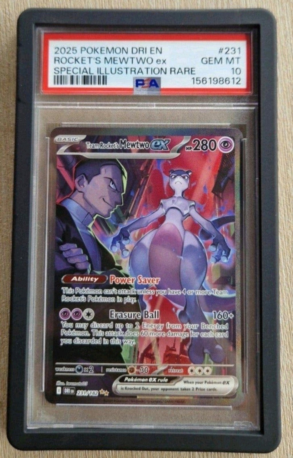Team Rocket's Mewtwo EX PSA 10 # 231/182, Ophalen of Verzenden