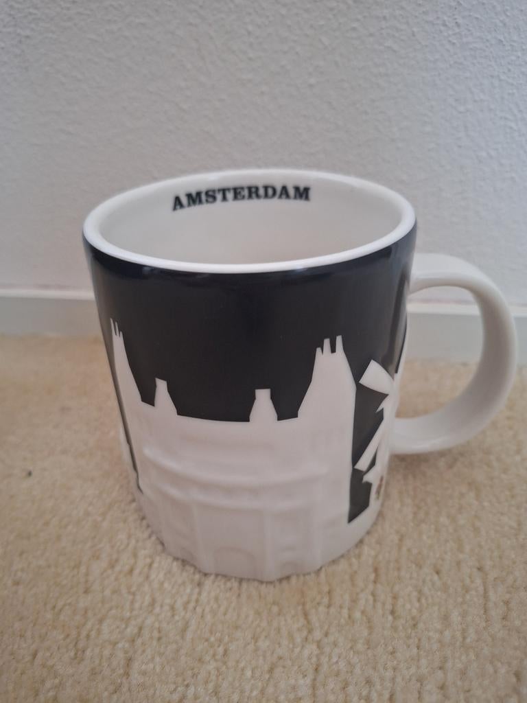 Starbucks Amsterdam Reliëf Mok - Speciale Editie, Ophalen of Verzenden, Nieuw, Zwart