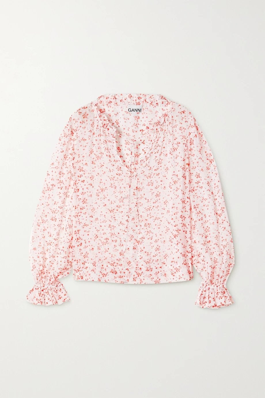 GANNI Blouse met Bloemenprint, Ophalen of Verzenden, Zo goed als nieuw, Maat 36 (S), Overige kleuren