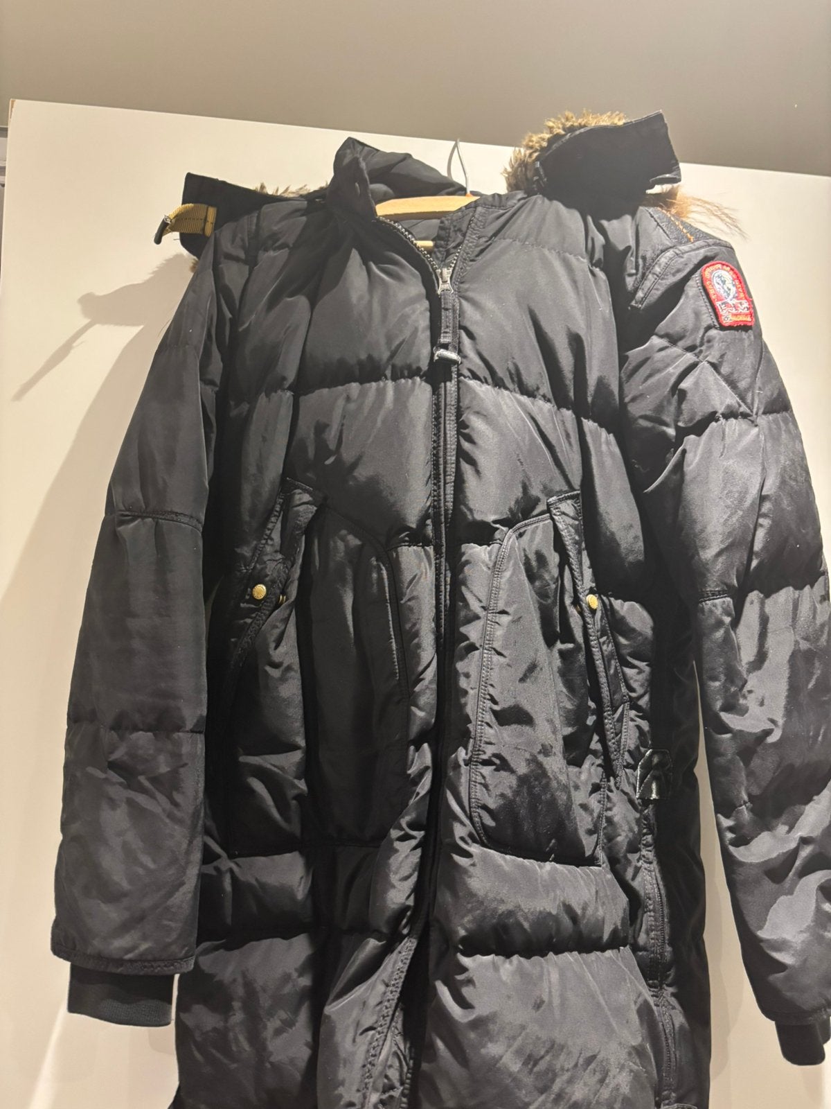 Parajumpers Long Bear Dames Jas Zwart - maat young medium, Ophalen of Verzenden, Zo goed als nieuw, Maat 38/40 (M), Zwart