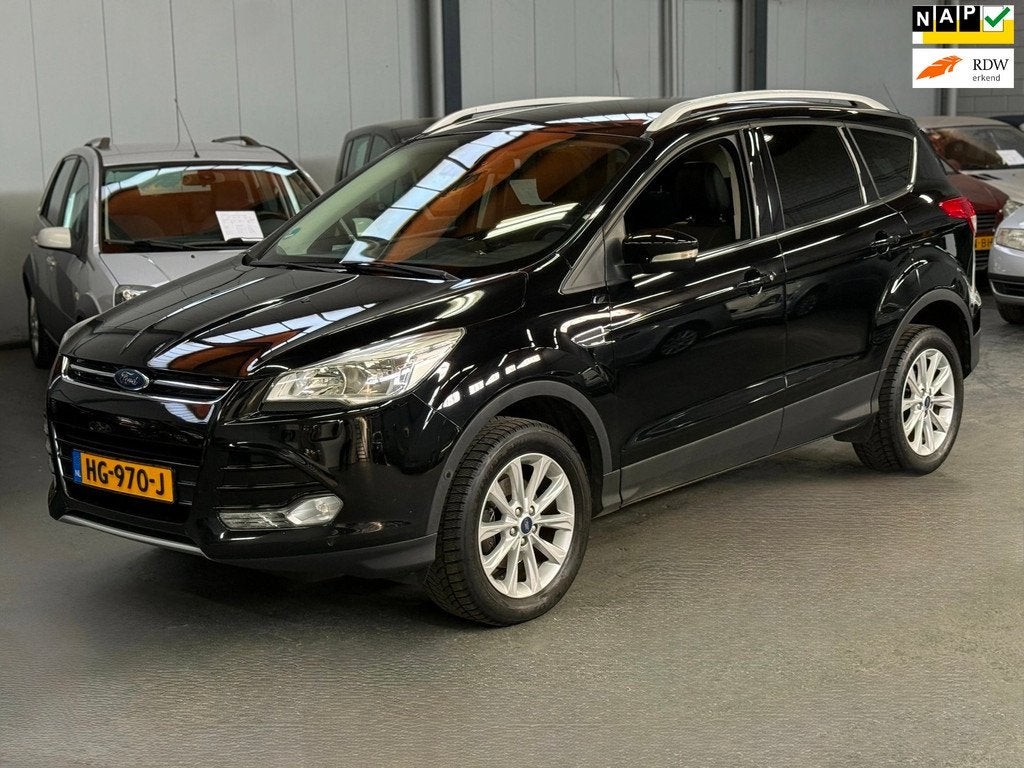 Ford Kuga 1.5 EcoBoost Titanium 150pk Trekhaak Navi Camera, 4 cilinders, Leder en Stof, Zwart, Origineel Nederlands