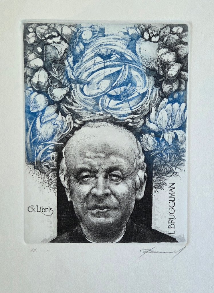 Exlibris H. Pauwels, Guido Gezelle, Het Schrijverke, Antiek en Kunst, Verzenden