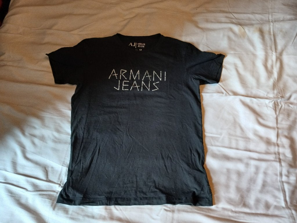 mooi zwart T-shirt van ARMANI JEANS met maat XL, Armani, Zwart, Maat 46/48 (XL) of groter, Ophalen of Verzenden