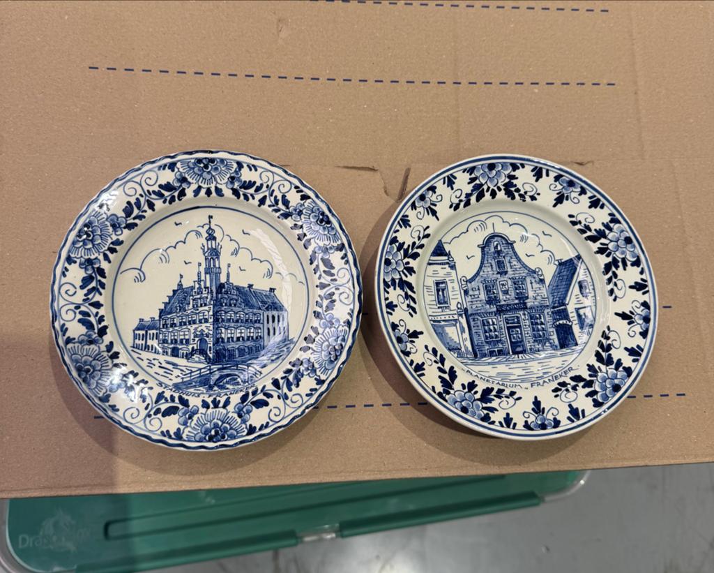 Delfts Blauw decoratieve borden en schalen - 4 stuks, Antiek en Kunst, Antiek | Wandborden en Tegels, Ophalen of Verzenden