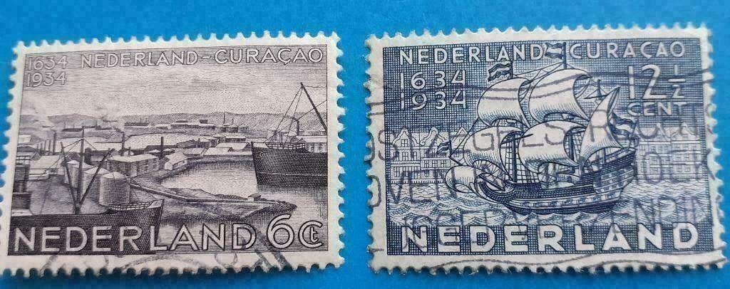 NVPH 267-268 Curaçao - gestempeld 1934, Verzenden, T/m 1940, Gestempeld