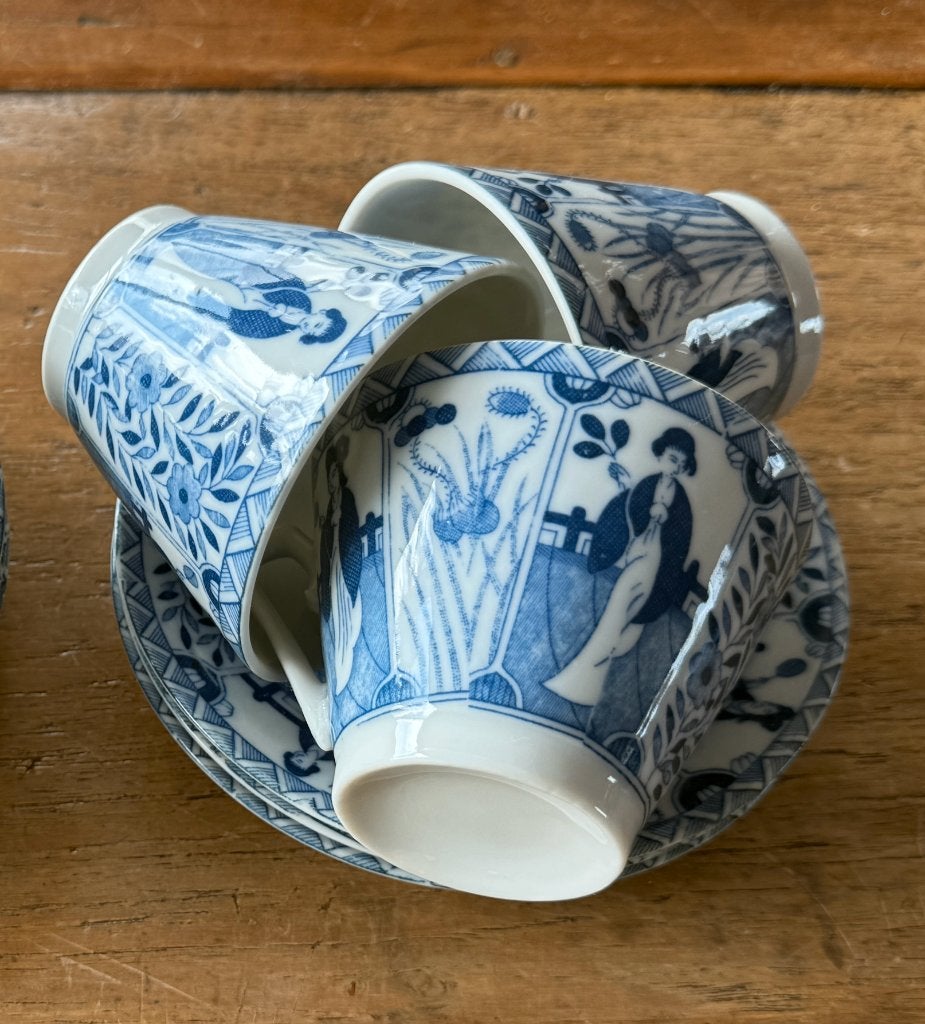 3x  "Lange Lijs" chinees patroon kop en schotels, Ophalen of Verzenden