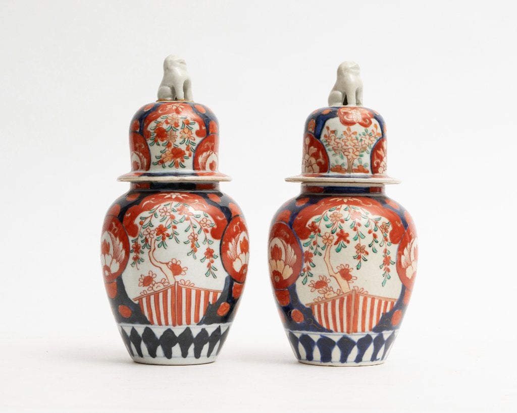 Paar Japanse Meiji-periode Imari porcelain ginger jars 1880, Ophalen of Verzenden