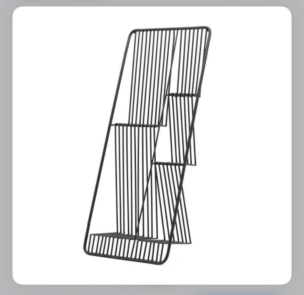 Design hangend wandrek zwart metaal, Ophalen, Gebruikt